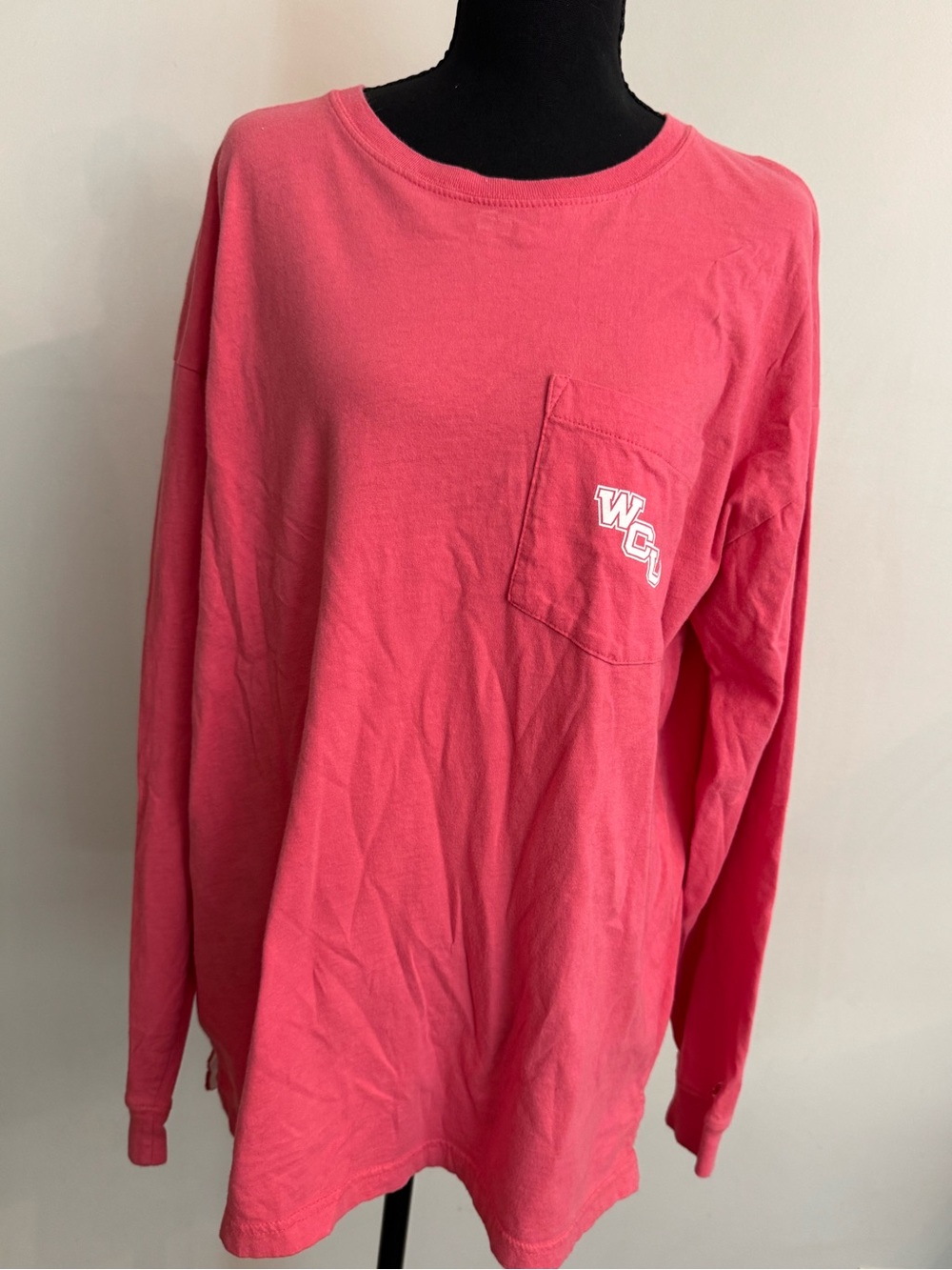 League Coral Crewneck Tee with Subtle White Logo